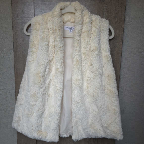 Jack by BB Dakota Cream Faux Fur Vest Women's Small - Picture 2 of 6